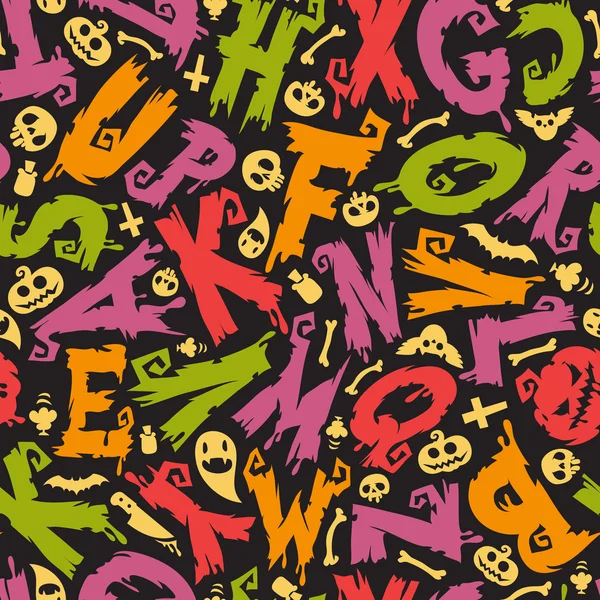 Halloween fond avec des lettres colorées — Image vectorielle