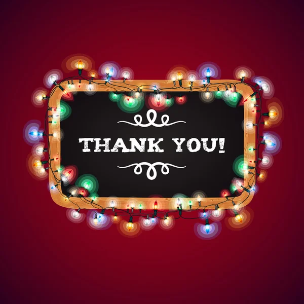 Luces de Navidad Gracias Banner — Vector de stock