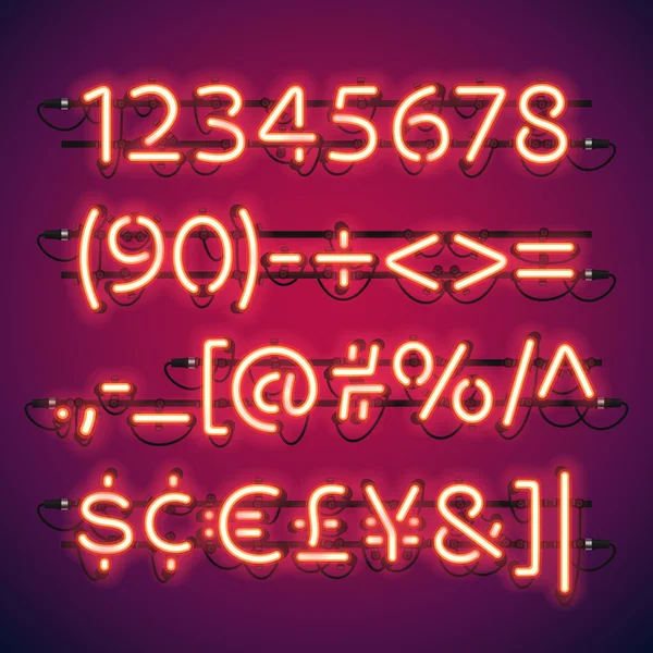 Numéros de barre néon lumineux — Image vectorielle