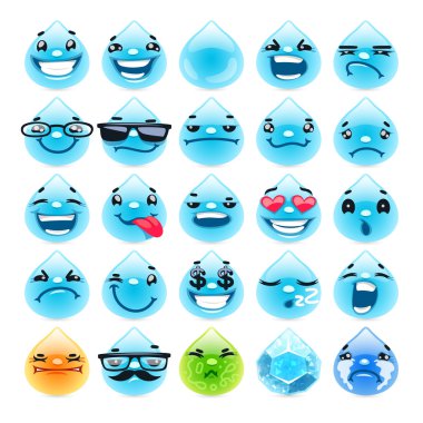 Çizgi su damla Emoticons
