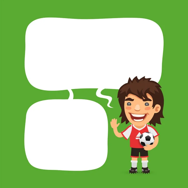 Futbol oyuncu konuşma balonu — Stok Vektör