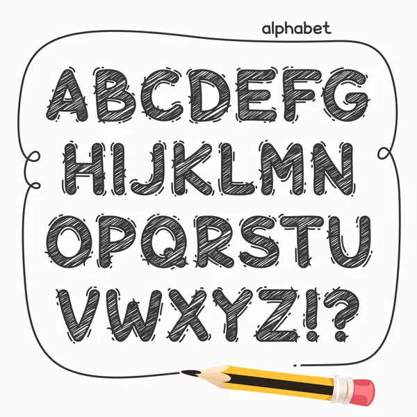 Kreslený Doodle abeceda — Stockový vektor