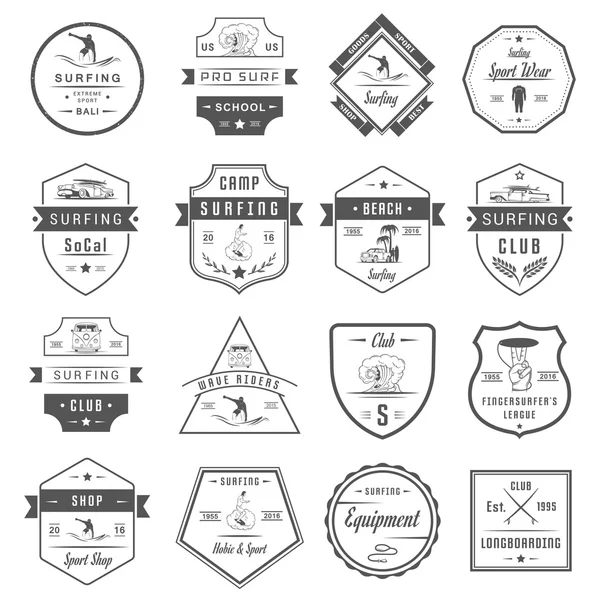 Conjunto de vetores Emblemas de Surf, Signo e Logos —  Vetores de Stock