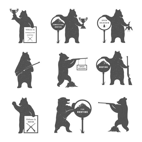 Vector set Bear jagers — Stockvector