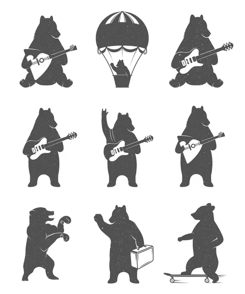 Zábavné ilustrace Bears — Stockový vektor