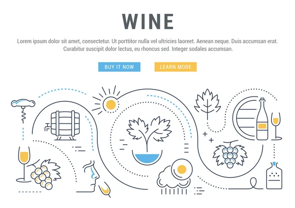 Bannière de vin pour site Web Bannière et page d'atterrissage — Image vectorielle