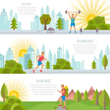 Vektör kümesi spor ve Fitness afiş