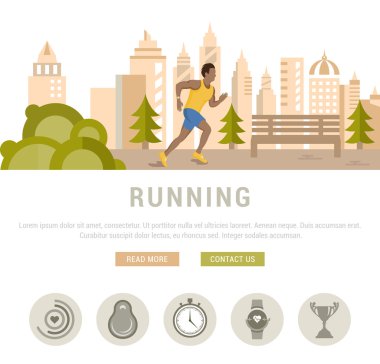 Adam şablonu web sitesi ve afiş için çalışan vektör çizim