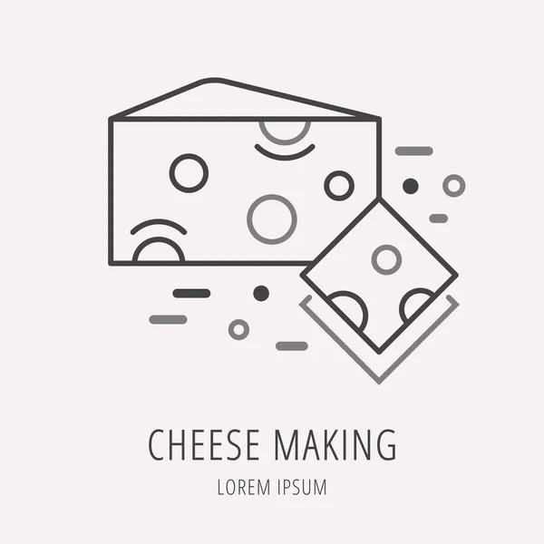 Vector Simple Logo Template Cheese Making — Stock Vector