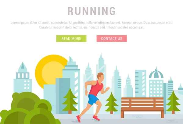 "Vector Illustration Running Man". Шаблон для сайта и баннера — стоковый вектор