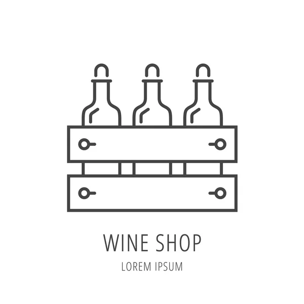 Modèle de logo simple vectoriel Wine Shop — Image vectorielle