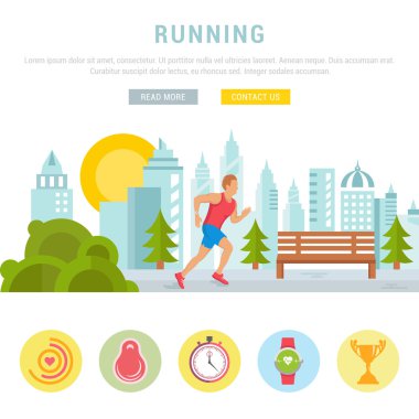 Adam şablonu web sitesi ve afiş için çalışan vektör çizim