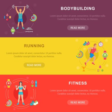 Vektör kümesi spor ve Fitness afiş