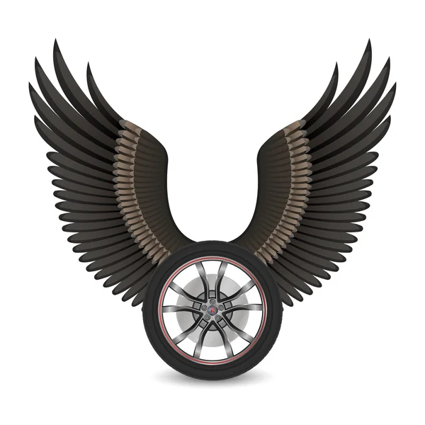 Rad und Flügel — Stockvektor