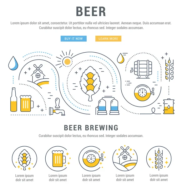 Banner web de cerveza — Archivo Imágenes Vectoriales