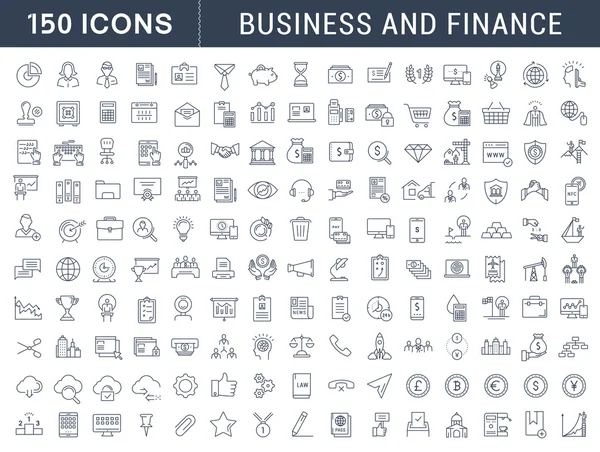 Vektör düz çizgi Icons Set iş ve Finans — Stok Vektör