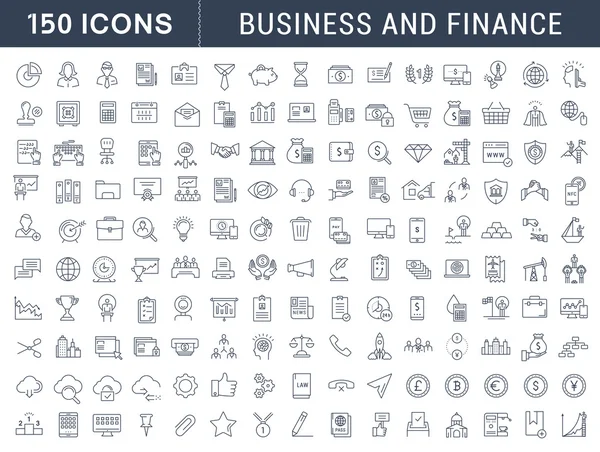 Vektör düz çizgi Icons Set iş ve Finans