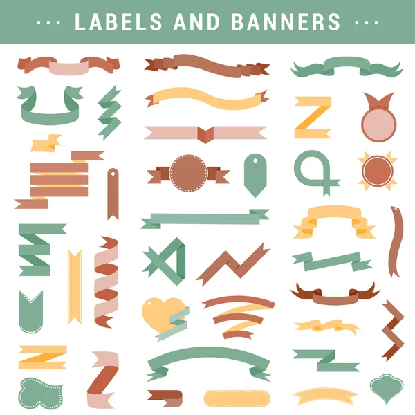 Vector set of labels, stickers and ribbons on a white background — Stock Vector