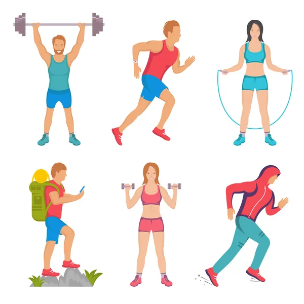 Set Personas Deportivas — Vector de stock