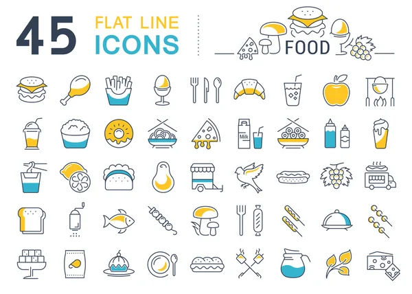 Set Line Icons Food — Stock Vector