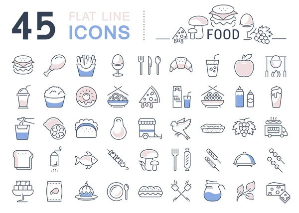 Set Line Icons Food — Stock Vector