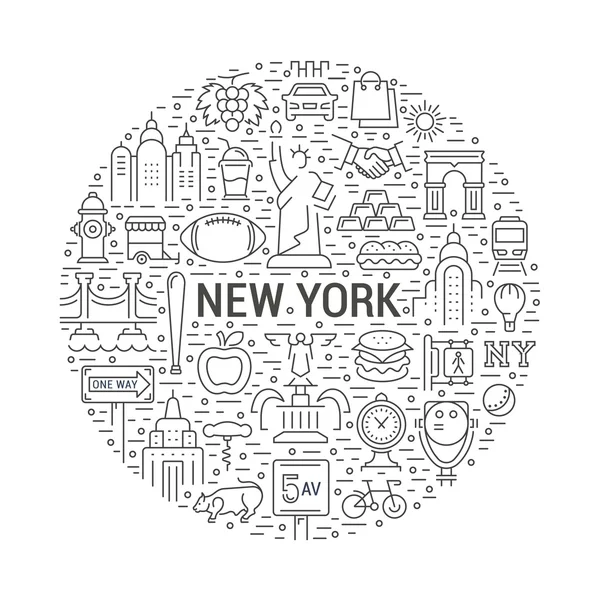 Webový nápis-vektorový nebo emblém New York — Stockový vektor