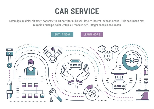 Site Web Bannière et page d'atterrissage Service de voiture — Image vectorielle