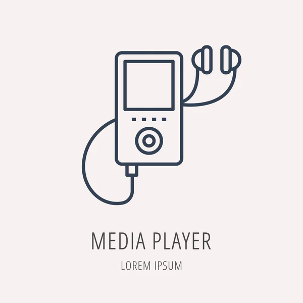 Vector Simple Logo Plantilla Media Player — Vector de stock