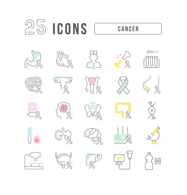 - Kanser. Web tasarımı, uygulama ve en modern projeler için son derece ince simgelerin toplanması. Kategori Tıp için işaretler kitiName.