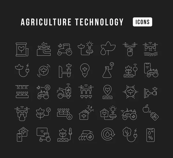 Landtechnik Sammlung Perfekt Dünner Icons Für Webdesign App Und Die — Stockvektor