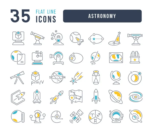 Astronomía Colección Iconos Perfectamente Delgados Para Diseño Web Aplicación Los — Archivo Imágenes Vectoriales