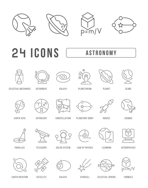 Astronomía Colección Iconos Perfectamente Delgados Para Diseño Web Aplicación Los — Vector de stock