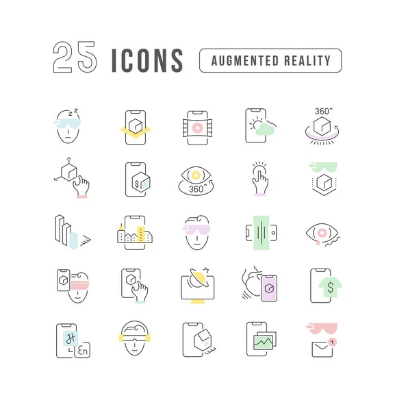Augmented Reality Collection Perfectly Thin Icons Web Design App Most — Stock Vector
