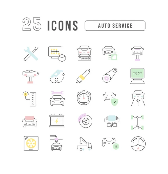 Servicio Automático Colección Iconos Perfectamente Delgados Para Diseño Web Aplicación — Vector de stock