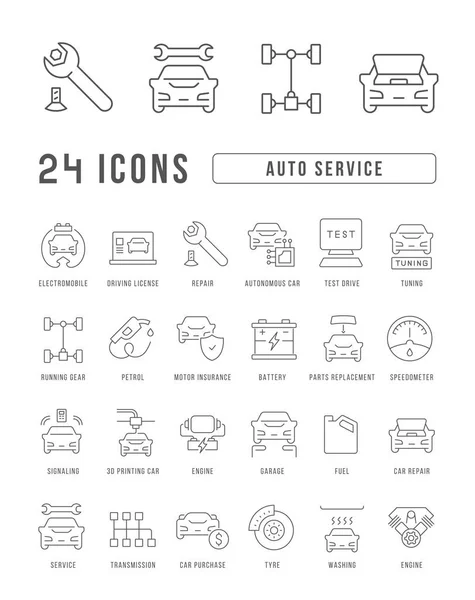 Auto Service Collection Perfectly Thin Icons Web Design App Most — Stock Vector
