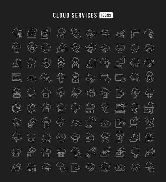 Cloud Services Collection Perfectly Thin Icons Web Design App Most — Stock Vector