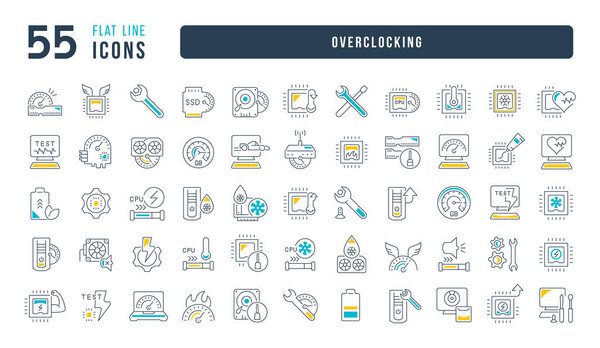 Разгоняемся. Коллекция совершенно тонких иконок для веб-дизайна, приложений и самых современных проектов. Набор знаков для категории Технологии.