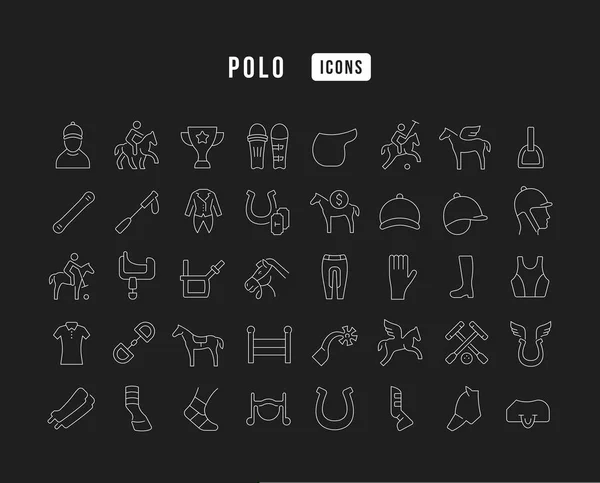 Een Polo Verzameling Van Perfect Dunne Pictogrammen Voor Webdesign App — Stockvector