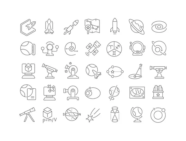 Astronomi Samling Perfekt Tunna Ikoner För Webbdesign App Och Modernaste — Stock vektor