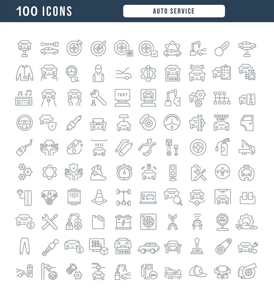 Auto Service Collection Icônes Parfaitement Fines Pour Conception Web App — Image vectorielle