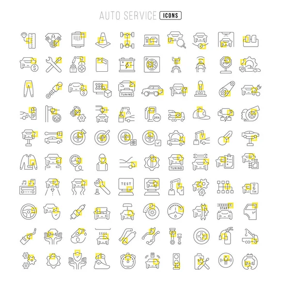 Auto Service Sammlung Perfekt Dünner Icons Für Webdesign App Und — Stockvektor