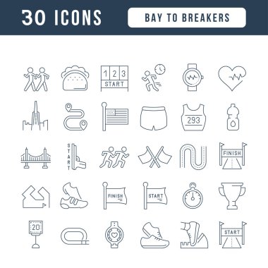 Bay to Breakers. Collection of perfectly thin icons for web design, app, and the most modern projects. The kit of signs for category Holidays.