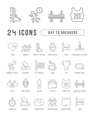 Bay to Breakers. Collection of perfectly thin icons for web design, app, and the most modern projects. The kit of signs for category Holidays.