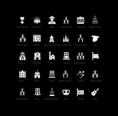 Castellers De Vilafranca. Collection of perfectly simple monochrome icons for web design, app, and the most modern projects. Universal pack of classical signs for category Holidays.