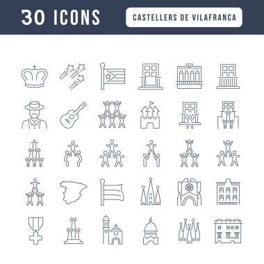 Castellers De Vilafranca. Collection of perfectly thin icons for web design, app, and the most modern projects. The kit of signs for category Holidays.