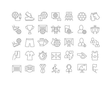 Football. Collection of perfectly thin icons for web design, app, and the most modern projects. The kit of signs for category Sport.