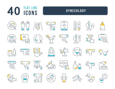 Gynecology. Collection of perfectly thin icons for web design, app, and the most modern projects. The kit of signs for category Medicine.