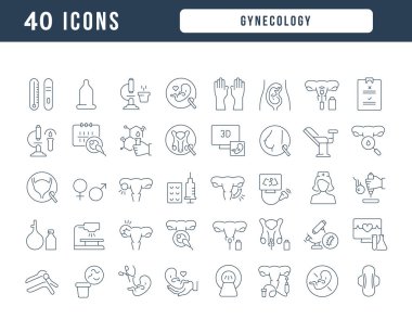 Gynecology. Collection of perfectly thin icons for web design, app, and the most modern projects. The kit of signs for category Medicine.