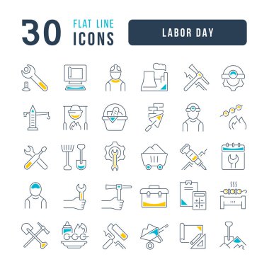 Labor Day. Collection of perfectly thin icons for web design, app, and the most modern projects. The kit of signs for category Holidays. clipart