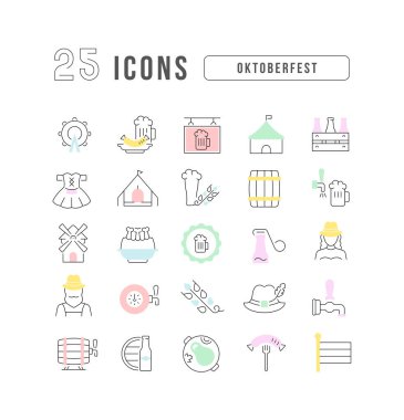 Oktoberfest. Collection of perfectly thin icons for web design, app, and the most modern projects. The kit of signs for category Holidays.